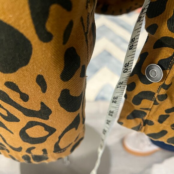 Future Collective Cheetah Print Denim Longline Jacket - Size 16W-18W - Picture 6 of 8